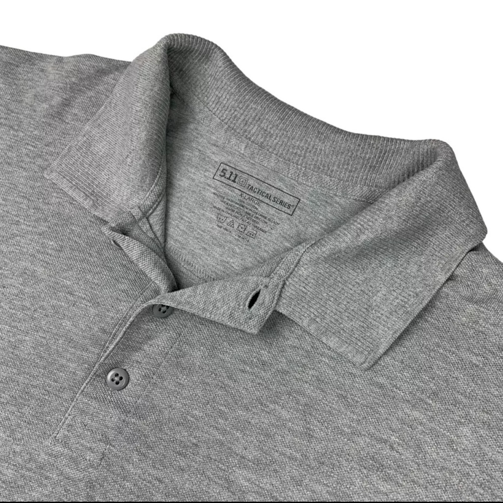 5.11 Tactical Men's 100% Cotton Long Sleeve Polo Shirt Gray • XL